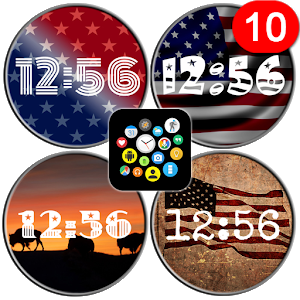 USA Flags watch face theme pack for Bubble Clouds Giveaway